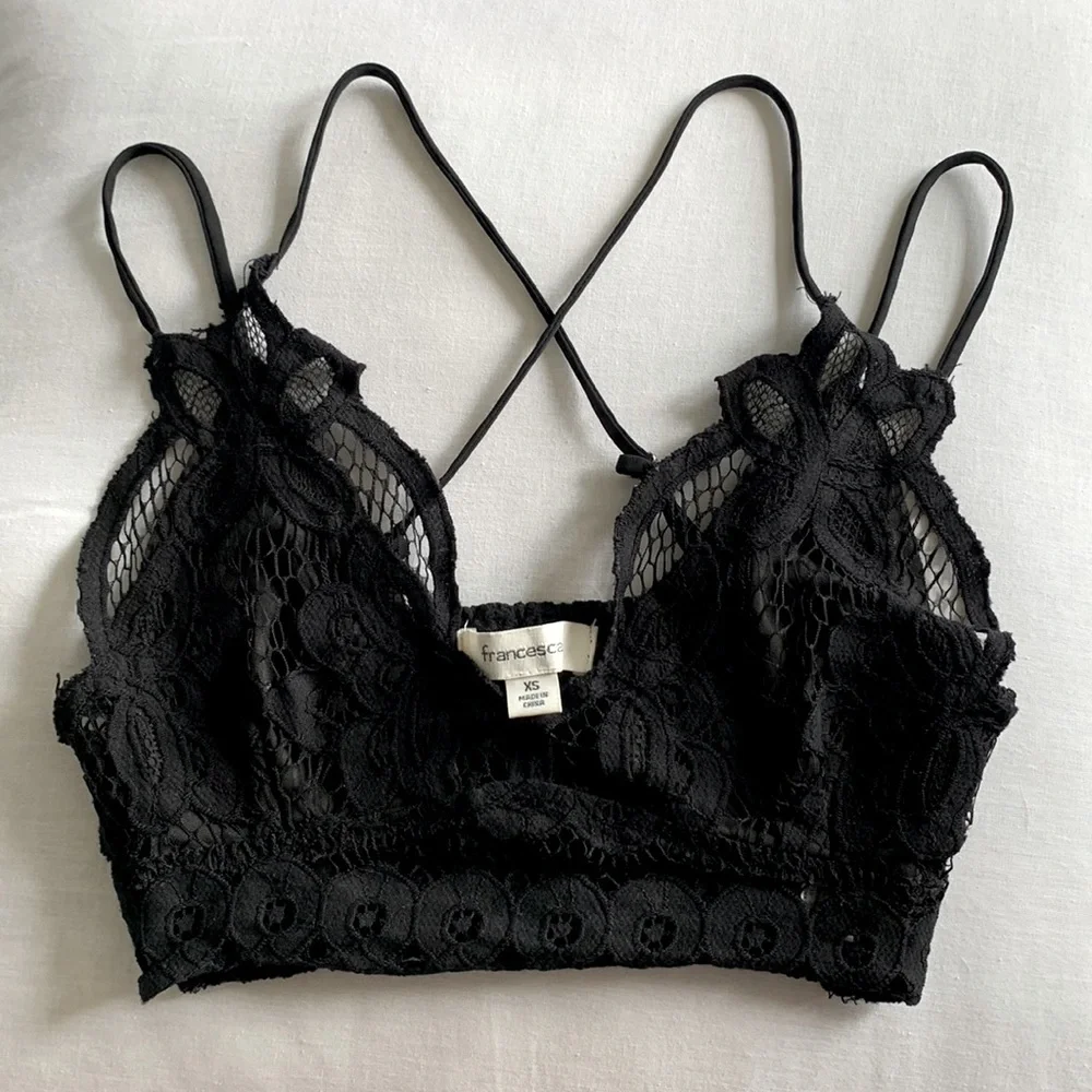 Francesca’s Black Lace Bralette - Picture 1 of 5